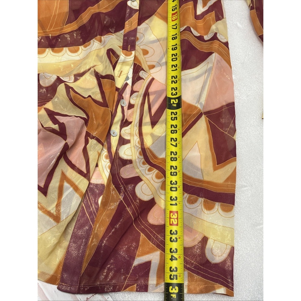 Sun Streak By Newport News Disco Sheer Midi Cover Up Size L - Picture 8 of 9